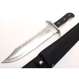 Master Rambo Big Beastly 16.25" Fixed Blade Machete Knife Bushcraft Bowie Wood Sawback