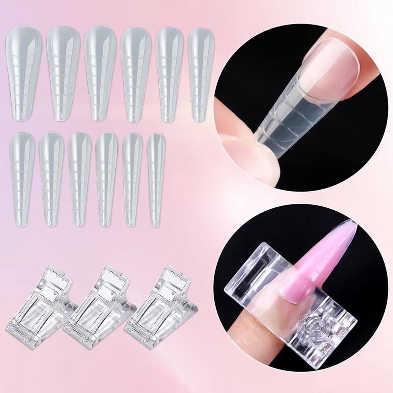 SUTOZMIWE Poly Gel Nail Kit, Clear White Nude Pink Nail