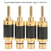 4Pcs Banana Plug Brass Gold Plated Black Carbon Fiber Shell