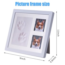 meleg otthon Dog or Cat Paw Print Keepsake Kit, Pet DIY Clay Photo Frame,Dog Memorials and Funerary Gifts for Pet Lovers(White)