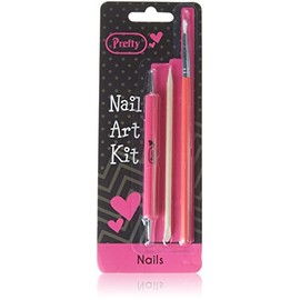 Pretty Nail Art Kit with Dotting Tool/Brush/Cuticle Stick