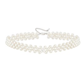 BABEYOND Long Pearl Choker Necklace - Faux Pearl Chain Necklace Pearl Jewelry Set for Women 20s Flapper Accessories (Set-2)