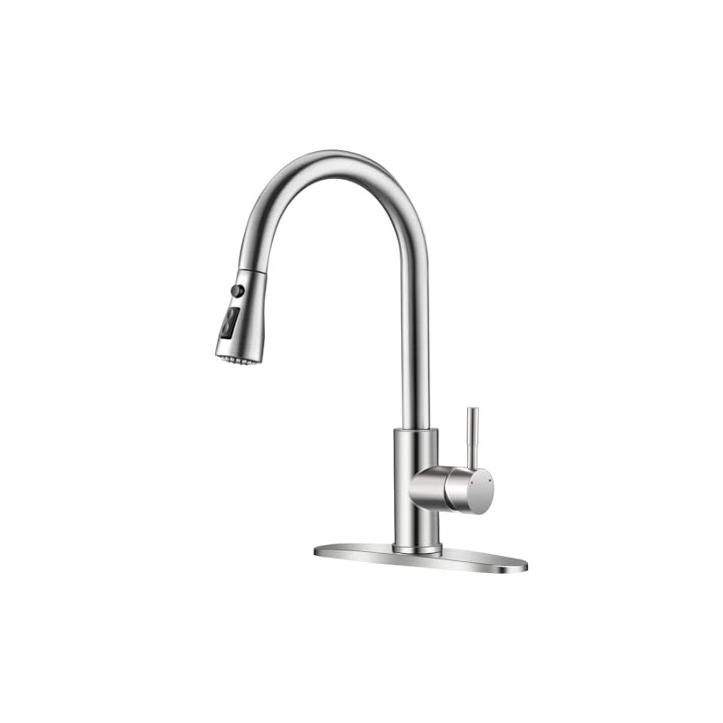 Brushed Nickel Kitchen Faucets with Pull Down Sprayer Kitchen Sink
