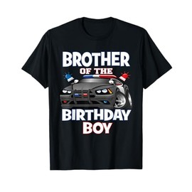 Brother Of The Birthday Boy Policeman Officer Party T-Shirt
