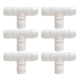 6PCS Hose Barb T Shaped Connector, 25mm Tee Type Equal Pipe Adapter, 3 Way Plastic Pipe Connectors, Barb Plastic Fittings Pipes Hose Connector