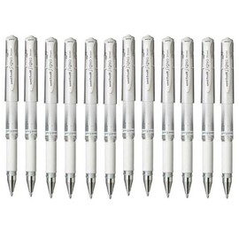 uni-ball Signo Broad Metallic UM-153 Pen - White, Pack of 12