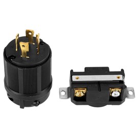 Twist Lock Plug and Receptacle Set,NEMA L14-30 RV AC 125V-250V 30A, Industrial Grade 4 Pin Power Plug Socket, Electrical Generator Plug Connector