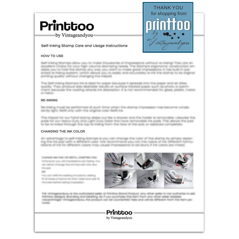 Printtoo Received Self Inking Stamp Red Ink Office Desk Custom