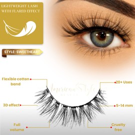 ASB 1 pair of Handmade Faux Mink Eyelashes False Eyelashes Cat lashes, Faux Mink Eyelashes, Fluffy Natural Look False Eyelashes, Long Extension Eyelashes, Fake Eyelashes Natural Look cílios maquiagem 3D lashes (Sweetheart)