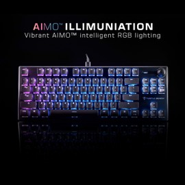 Turtle Beach Vulcan TKL Tenkeyless Linear Mechanical Titan Switch PC Gaming Keyboard with Per-Key AIMO RGB Lighting, Anodized Aluminum Top Plate and Detachable USB-C Cable - Black