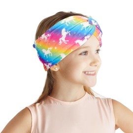 Kids Earmuffs Warmer Headband Stretch Winter Fleece Earmuffs Warm Ear Covers for Toddle Girls (Rainbow)