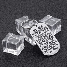 Inspirational Gift to Son from Mom-Never Forget How Much i Love You Gift Keychain for Teen Boy from Mother in Law Stepmom