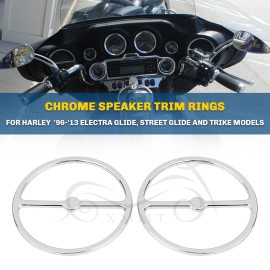Unbranded Audio Chrome Speaker Trim Ring Cover For Harley Street Tour Tri Glide FLHTCUTG
