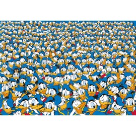 Clementoni 1000-Piece Jigsaw Puzzle Impossible Donald Duck - Compact Box, Poster Included, Adults 14-99, Unisex, Blue, Cardboard, 70 x 50 cm, Character Theme, Expert Level, Made In Italy, 39799