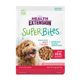 Health Extension Super Bites Dry Dog Food, Gluten & Grain-Free, with Extra Protein & Super Tasty Healthy Food, Includes Freeze-Dried Beef Recipe Ingredient Meal Mixer (Red, 18 oz / 226 g)