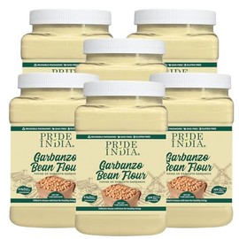 Pride of India - PACK of 6 - Garbanzo Bean Flour 1 lbs (454 gm) Earthy Nutty Slightly Sweet Taste Freshly Milled in Small Batches | Used for Baking Cooking Coating Thickening | Prepare Pancakes