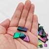 200g Iridescent Glass Mosaic Tiles, 270 Pieces, 4 Shapes, Mixed