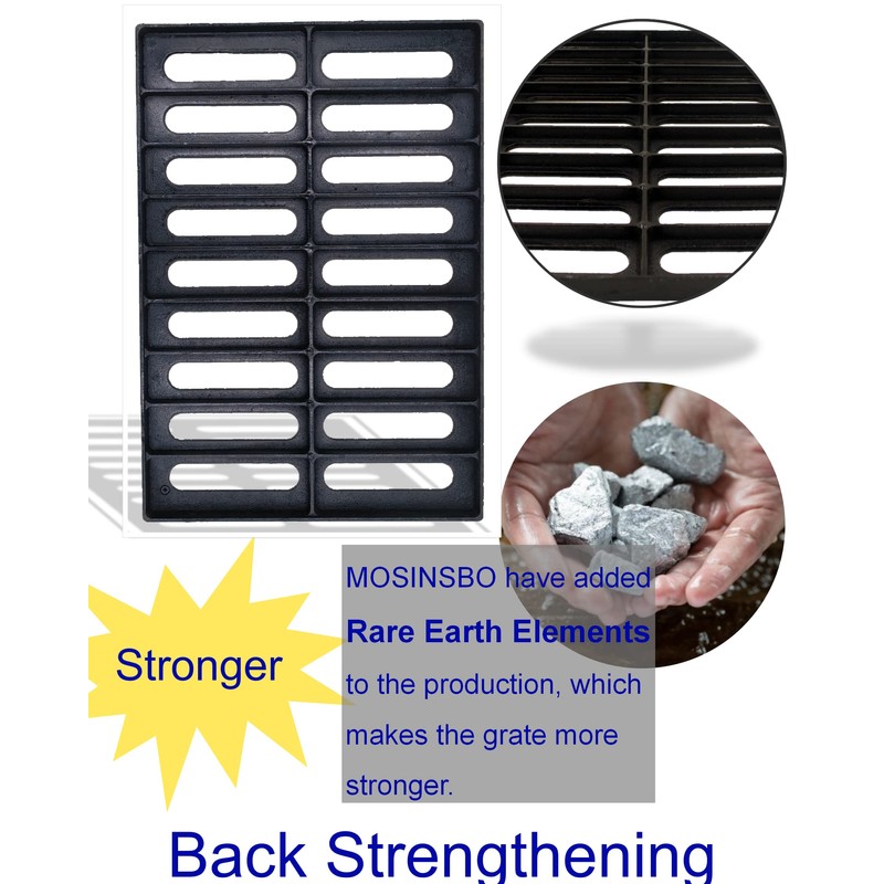 MOSINSBO Cast Iron Drain Grate, 17x12 Outdoor Drain Cover, B