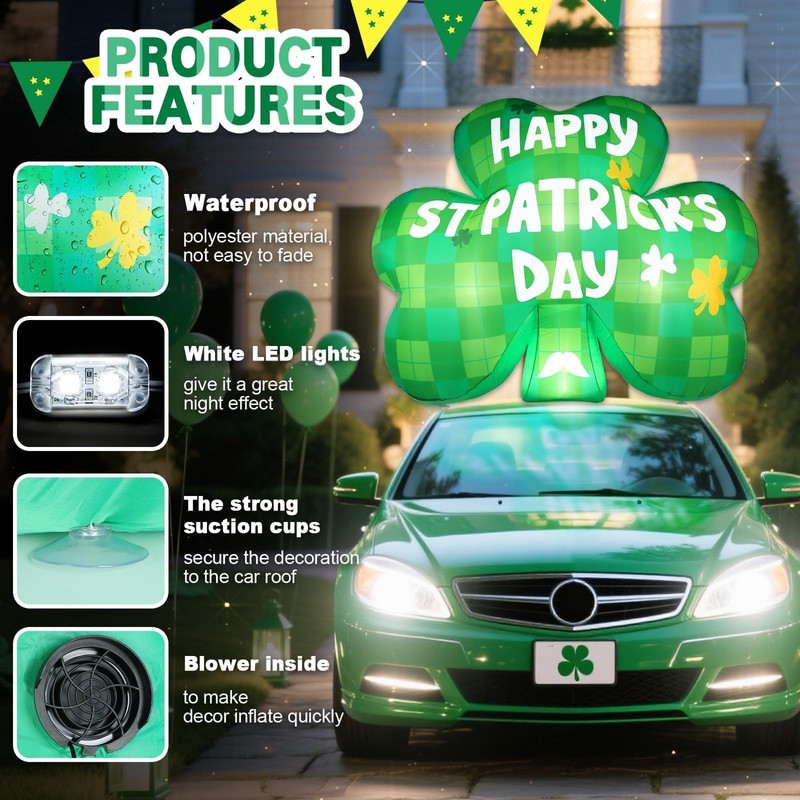 Wabolay 5FT St Patricks Day Inflatables Decorations Outdoor Blow Up