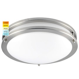 Luxrite 12 Inch LED Flush Mount Ceiling Light, CCT Color Temperature Selectable 2700K | 3000K | 3500K | 4000K | 5000K, Dimmable Ceiling Light Fixture, 14W, 1120 Lumens, Energy Star, ETL Listed