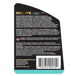 Rolite Stainless Steel Cleaner (16 fl. oz.) for a Protective, Streak-Free Shine That Removes Dirt, Grime, Residue, Water Spots & Fingerprints