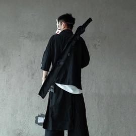 Coollooda Katana Bag, Bamboo Sword Bag, 53.1 x 5.1 inches (135 x 13 cm), Thicken and Adjustable, Storage Bag, Backable, For Storing a Variety of Long Items such as Japanese Swords, Kendo Bamboo Swords, Fishing Rods, Poles, etc. (Black)