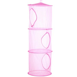 AIMALL Breathable Foldable Three-Layer Drying Basket, Large Capacity Toy and Clothes Hanging Storage Net, Home Organization Essential