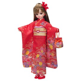 Takara Tomy Licca-chan Doll LD-30 Kimono Licca-chan Red Dress Up Pretend Play Toy 3 Years Old