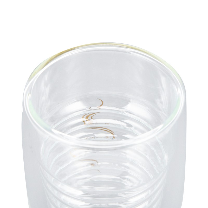 Double Wall Glass Coffee Cup 320ml High Temperature Resistance Clear