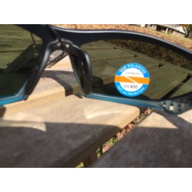 RAZE Eyewear Sunglasses Predator Polarized Matte Flat Black Teal Green Lens