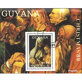 Guyana block74 (complete.issue.) fine used/cancelled 1989 christmas 89: Paintings (Stamps for collectors) Christmas