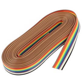 sourcingmap 5M 10 Way Rainbow Color Flat Ribbon Cable IDC Wire