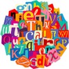Buer Homie 50 PCS Alphabet Decals, Learning Letter Waterproof Stickers