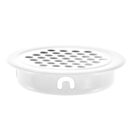 sourcing map Round Air Vents, Fit 1.38" Dia. Hole, Flat Circle Mesh Airflow Louver for Kitchen Cabinet Shoebox Wardrobe, Stainless Steel, White Pack of 5