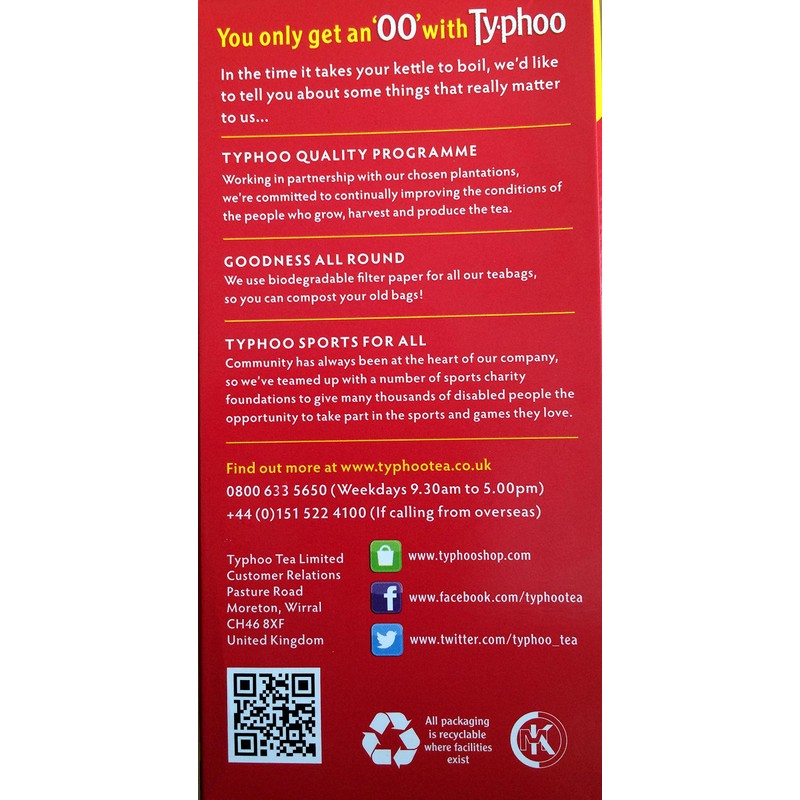 Typhoo Tea 100 Foil Fresh Teabags