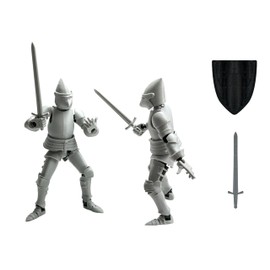 3D Printed Knight Action Figure with Armor,T13 Multi-Jointed Movable Robot(Assembly Completed),Desktop Ornament Decoration,Surprise Gift for Kids(Gray)