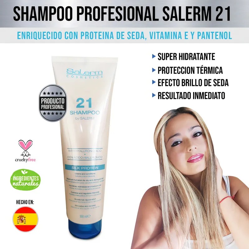 Shampoo Para Reparar El Cabello Seco Y Dañado Salerm 300