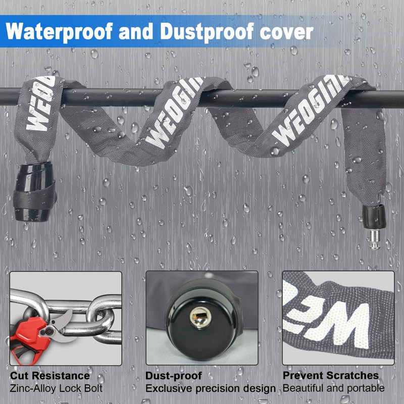 Chain Lock, Heavy Duty Anti-Theft Chain Lock, 2.72 Ft Security