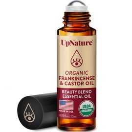 UpNature Organic Castor Oil and Frankincense Eye Roller – 100% Organic Castor Frankincense Oil for Face - Puffy Eyes Beauty Roll On