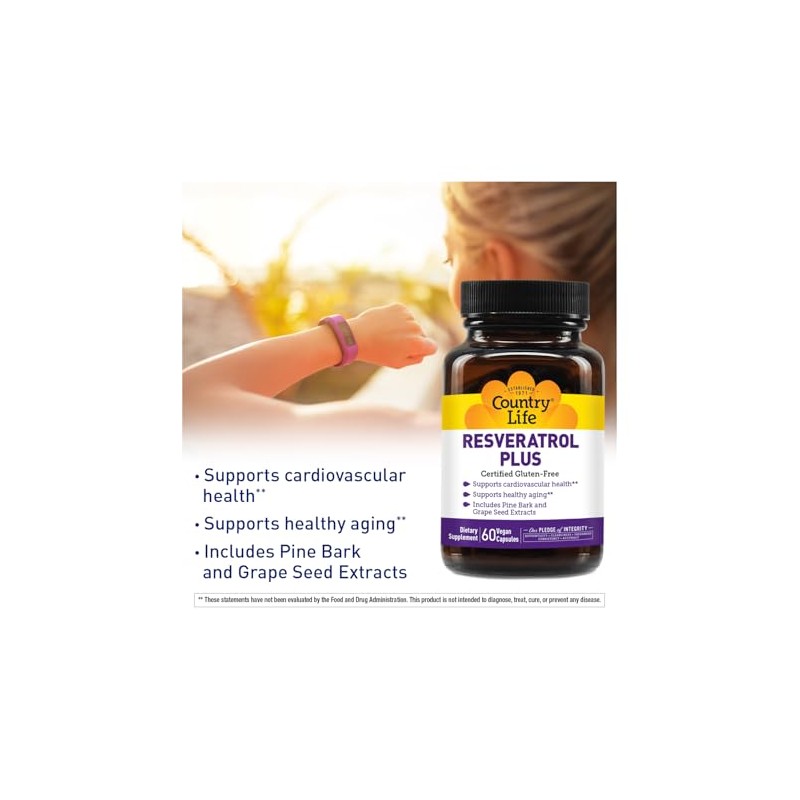 Country Life Resveratrol Plus, Antioxidant - 60 Vegetarian Capsules