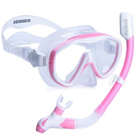 Dizokizo Snorkel Set Adults Snorkel Mask Panoramic View Anti-Leak Anti-Fog Adjustable Straps Diving Mask for Scuba Swimming Diving