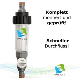 TW-DES Original "Economy" Filling Filter Against Dirt in the Water Tank, with Quick Adapter and Regulating Valve. Optimised for Motorhome, Caravan, Caravan and Boat