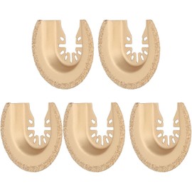 Candeon Carbide Multitool Saw Blades, 5-Piece Semi-Circular Oscillating Saw Blades, Semicircle Oscillating Tool Saw Blade Set, Multitool Blades, Multifunctional Tool Blades for Wood, Plaster, Cement