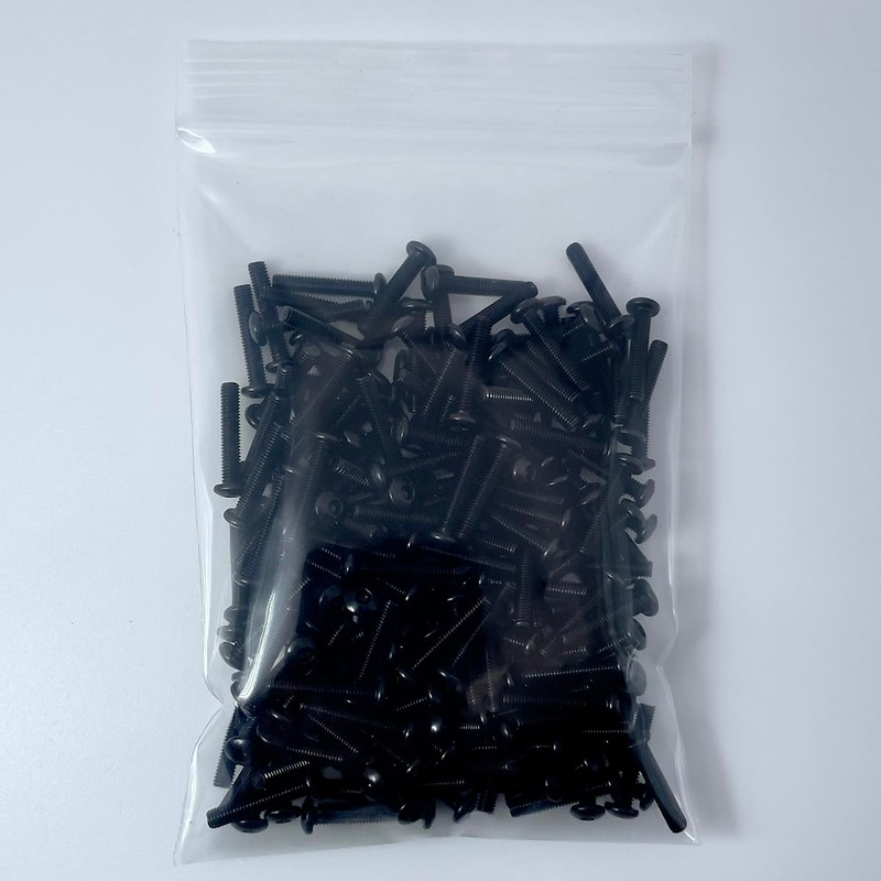 200pcs M3x16mm Black Round Head Hex Key Bolts for Allen