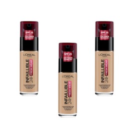 L'Oréal Paris Infallible 24hr Fresh Wear Liquid Foundation - 220 Sand, Pack of 3 (3 x 30 ml)