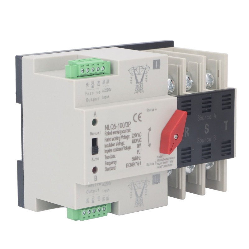 Dual Power Automatic Transfer Switch 3P Fast Switching Control Switch