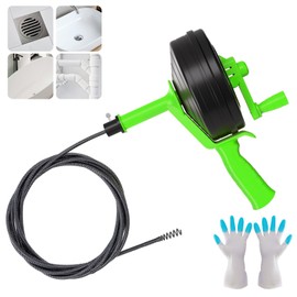 SYANSPAN Heavy Duty Dual Mode (Manual/Automatic) Plumbing Auger, Clog Remover for sink and drain unblocking, Bathtub, Shower Drains - drain auger for real DYIs (10M/32.8FT)