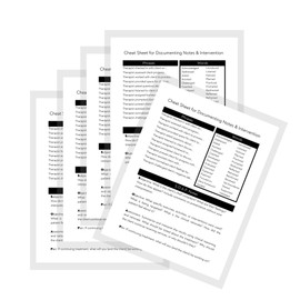 Therapy Notes and Intervention Cheat Sheet | 2 Laminated Sheets | 8.5 x 11" A1 Forms | Therapy Supplies | Minimalist Design