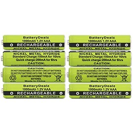 BatteryDealz 1.2V NiMH AAA Rechargeable Batteries Compatible with Panasonic Cordless Telephones (8-Pack)