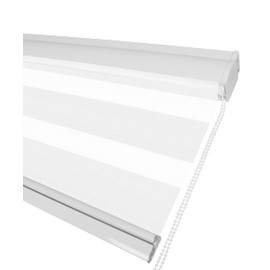 Homebox Mini Blinds for Indoor Windows, Roller Window Shades Light Filtering Sheer Window Treatments Light Control 34.5 Inch Wide Zebra Blinds, 34.5" W x 72" H White